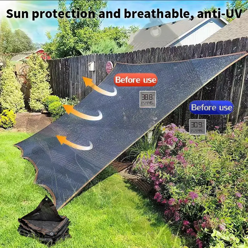 90% Blackout Shade Cloth, 10 x 13 FT Outdoor Sun Shade Net