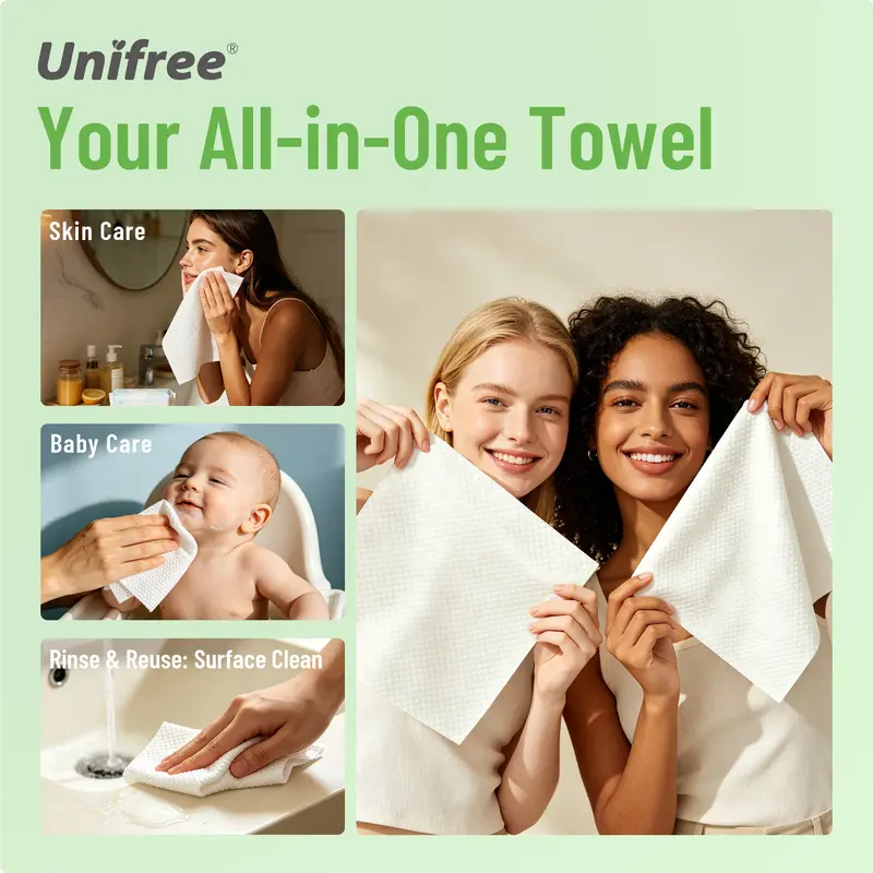 Disposable Face Towels – Ultra Soft Facial Towels for Skincare & Face Cleansing, Wet & Dry Use