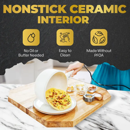 Electric Ceramic Skillet with Lid & Steamer, Nonstick Multi-Function Hot Pot for Cooking