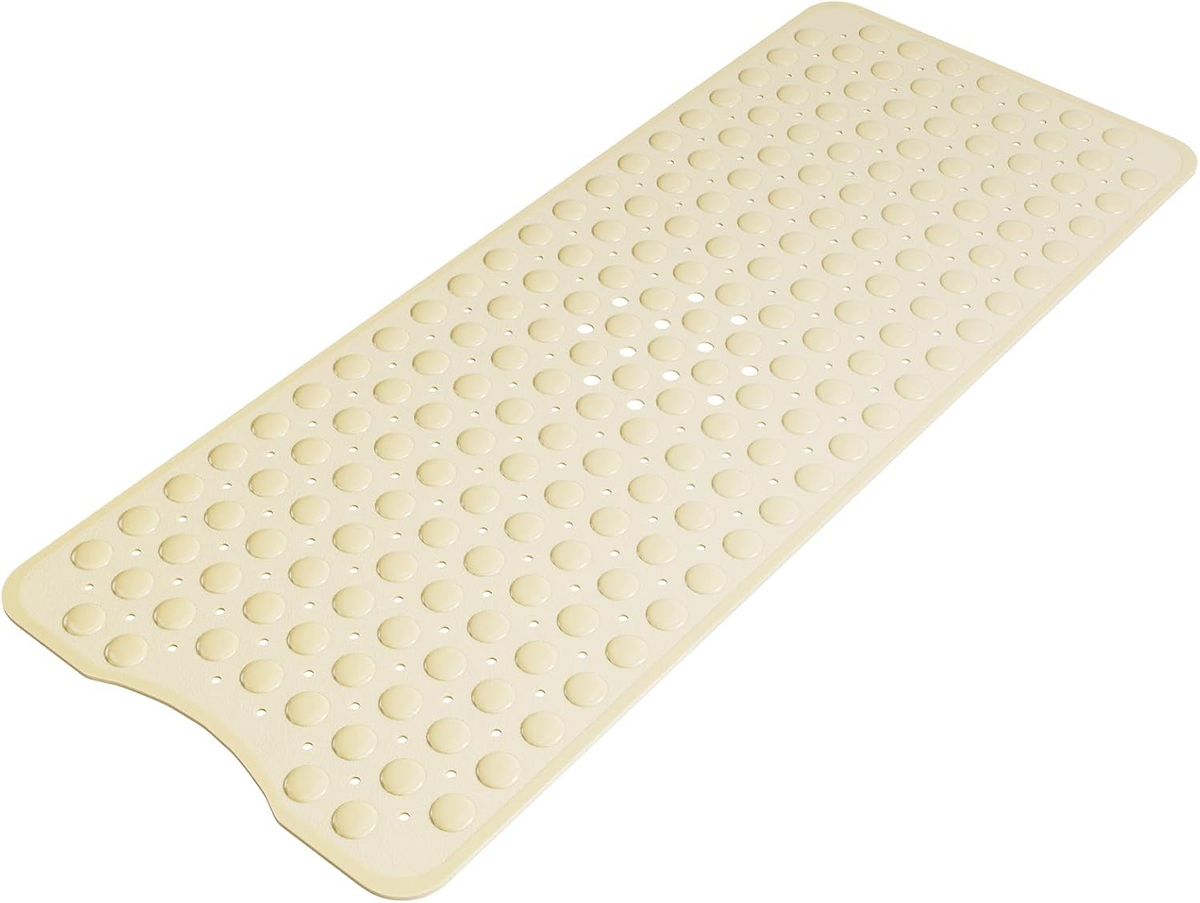 Extra Large Non-Slip Bathtub Mat, 40 x 16 Inch Anti-Slip Shower Mat with Suction Cups & Drain Holes