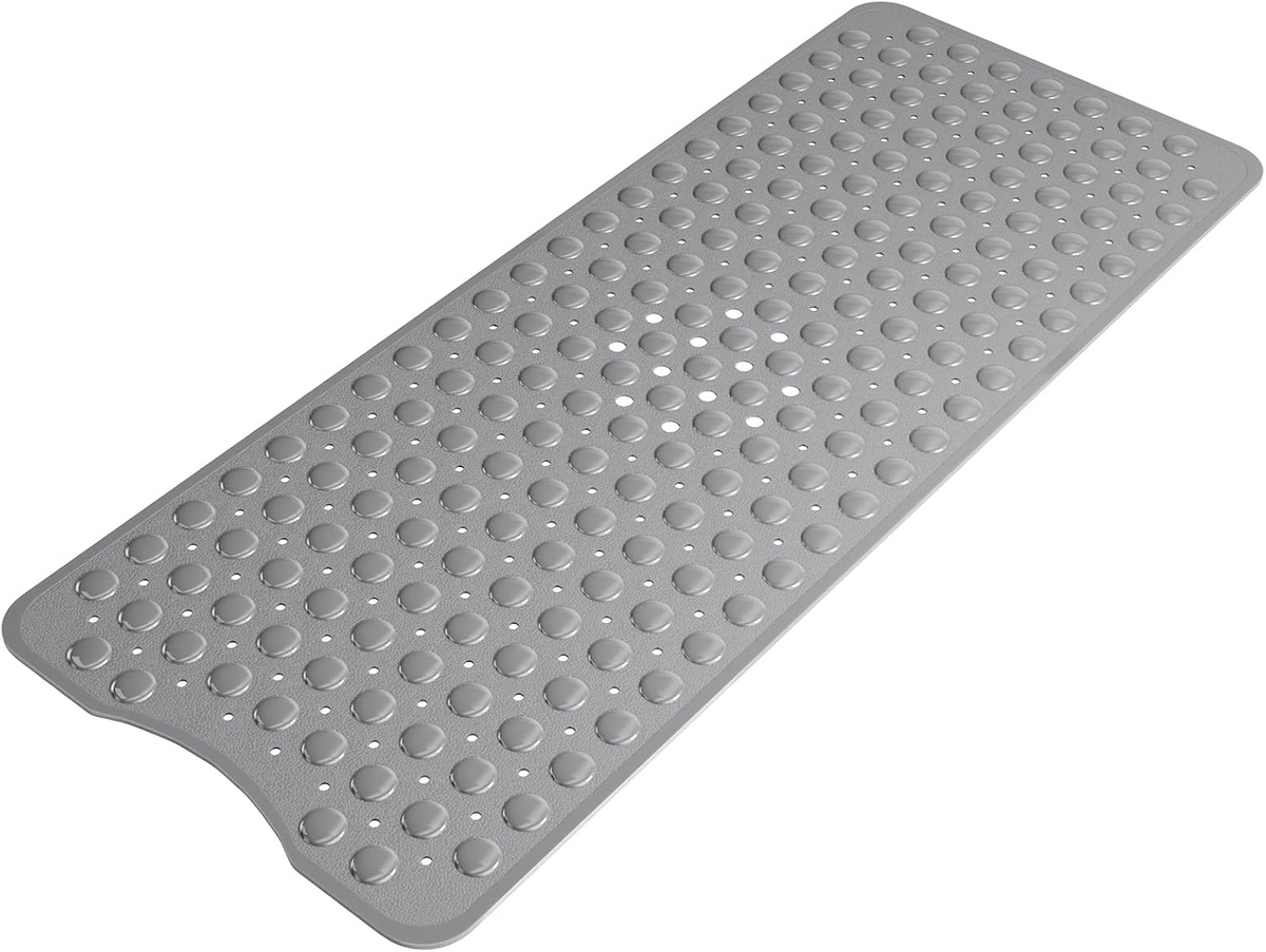 Extra Large Non-Slip Bathtub Mat, 40 x 16 Inch Anti-Slip Shower Mat with Suction Cups & Drain Holes