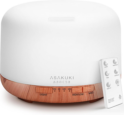 500ML Essential Oil Diffuser – Ultrasonic Aromatherapy Humidifier with 7-Color LED Lights, Timer & Auto Shut-Off