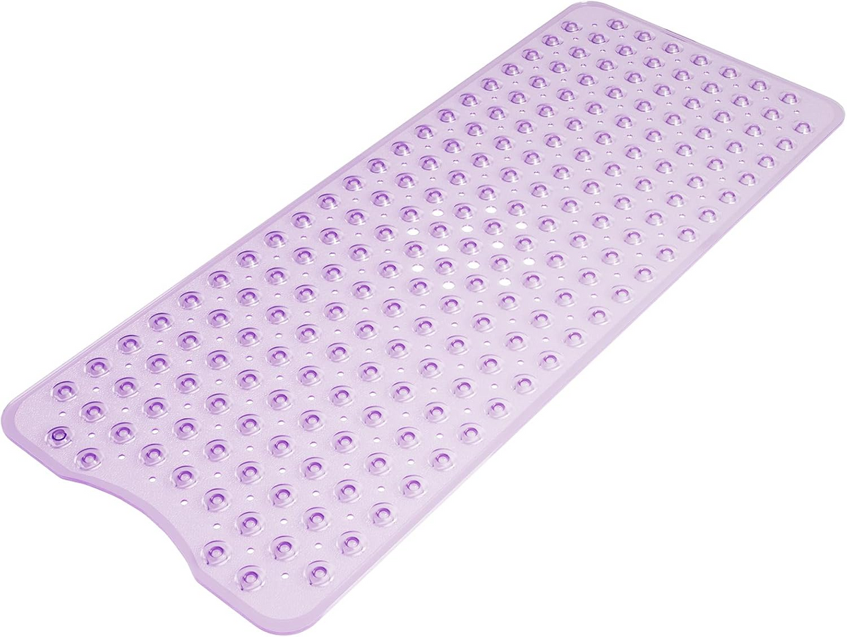 Extra Large Non-Slip Bathtub Mat, 40 x 16 Inch Anti-Slip Shower Mat with Suction Cups & Drain Holes