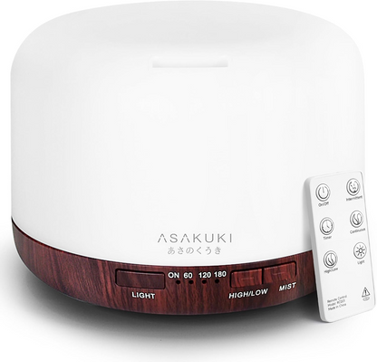 500ML Essential Oil Diffuser – Ultrasonic Aromatherapy Humidifier with 7-Color LED Lights, Timer & Auto Shut-Off