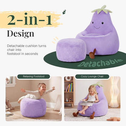 31in Kids Memory Foam Bean Bag Chair, Ultra Soft Floor Sofa Seat for Playroom, Bedroom & Living Room