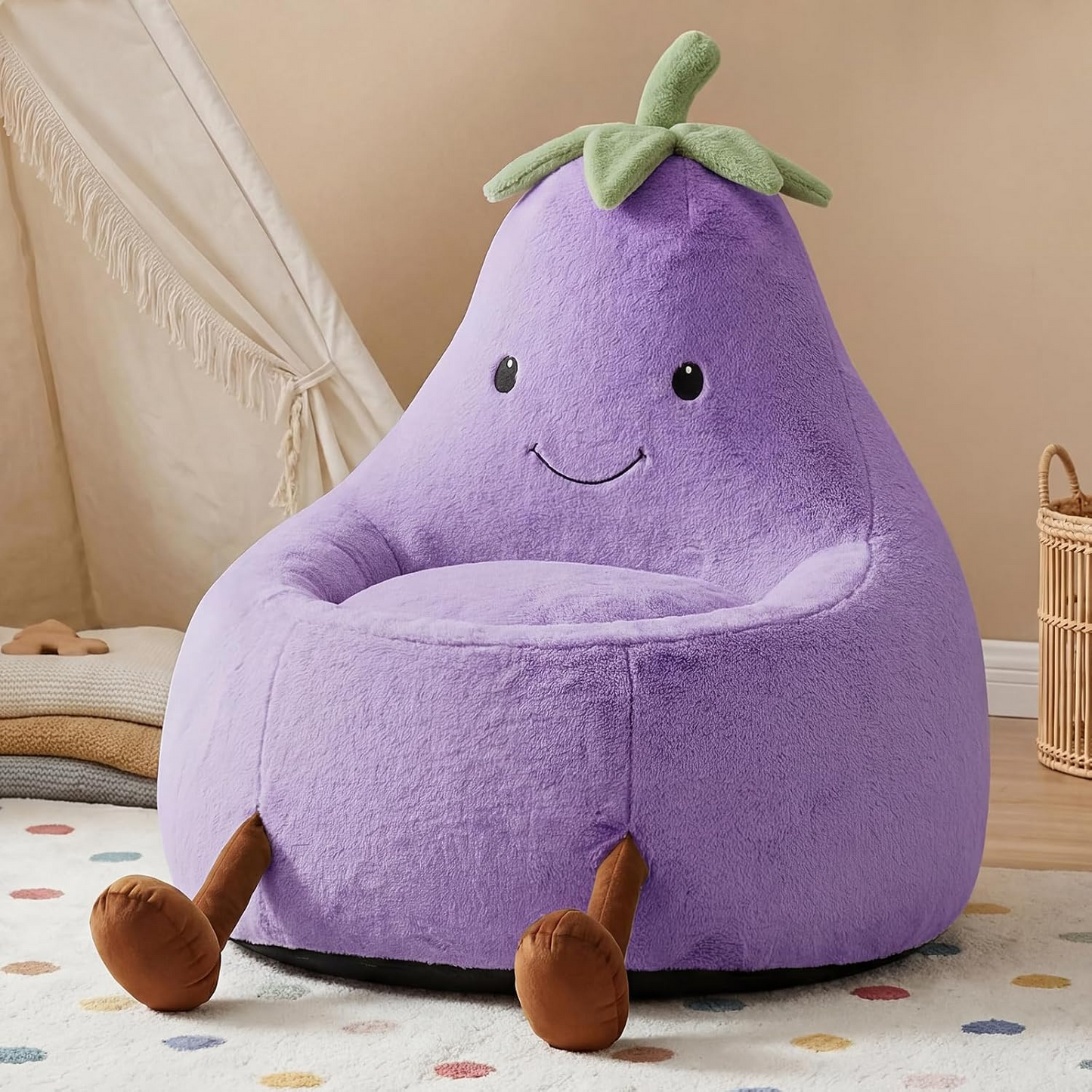 31in Kids Memory Foam Bean Bag Chair, Ultra Soft Floor Sofa Seat for Playroom, Bedroom & Living Room