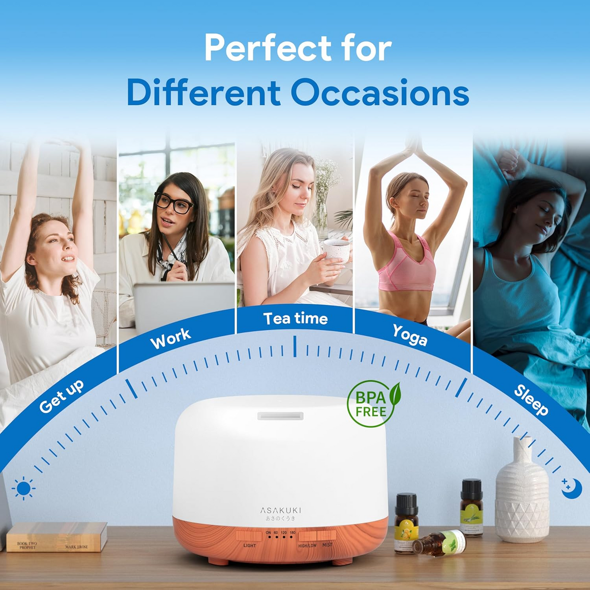 500ML Essential Oil Diffuser – Ultrasonic Aromatherapy Humidifier with 7-Color LED Lights, Timer & Auto Shut-Off