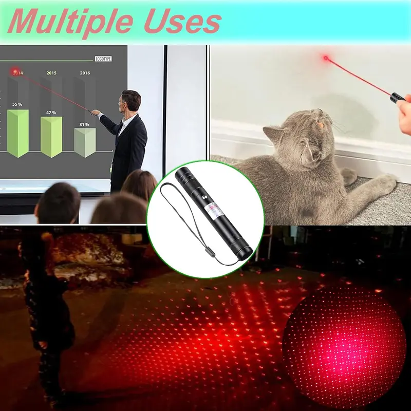 Rechargeable Green Laser Pointer – Long-Range Line Light Flashlight & Interactive Cat Toy