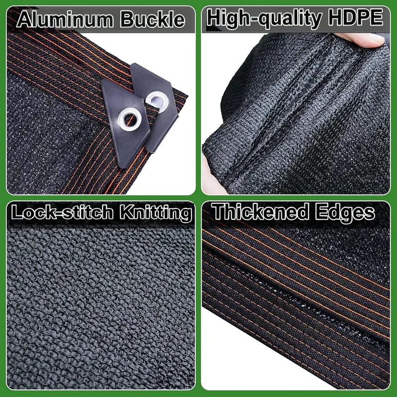 90% Blackout Shade Cloth, 10 x 13 FT Outdoor Sun Shade Net