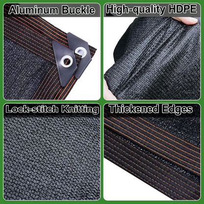 90% Blackout Shade Cloth, 10 x 13 FT Outdoor Sun Shade Net
