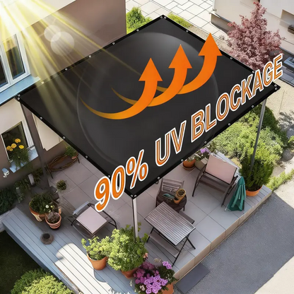 90% Blackout Shade Cloth, 10 x 13 FT Outdoor Sun Shade Net