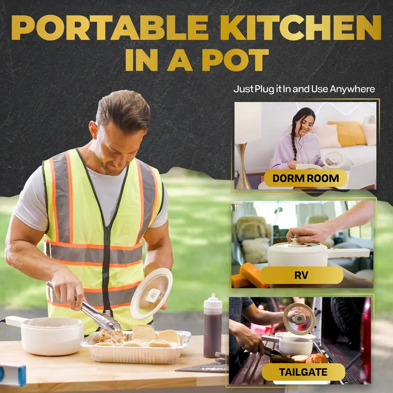Electric Ceramic Skillet with Lid & Steamer, Nonstick Multi-Function Hot Pot for Cooking