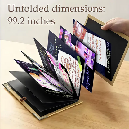 Accordion Foldable Scrapbook Album DIY Craft Kit, Memory Photo Book with Stickers, Markers & Gift Bag