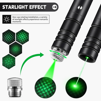 Rechargeable Green Laser Pointer – Long-Range Line Light Flashlight & Interactive Cat Toy