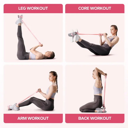 Multifunctional Pedal Resistance Band with Handles, Full Body Home Workout Exercise Equipment